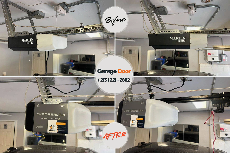 Before and after: garage door repair Hamel, IL